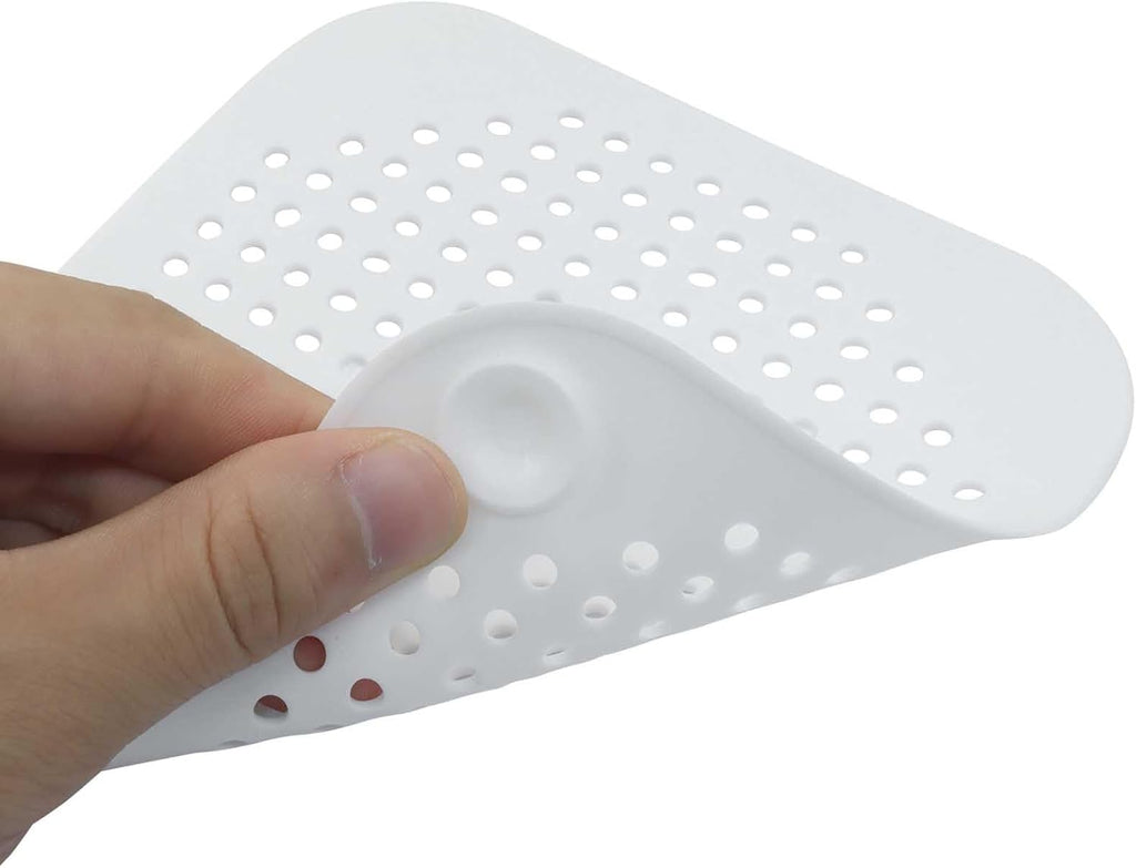 Silicone Hair Drain Catcher, White, 2 Pack