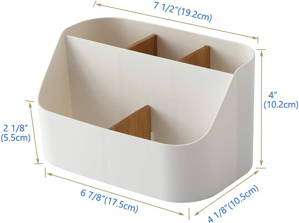 Desk Organizer Remote Control Holder Makeup Caddy Box for Home & Office