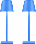Yogaret Blue Cordless Table Lamp Set of 2, Indoor/Outdoor Table Lamp for Restaurant Home Dinner Patio Pinic