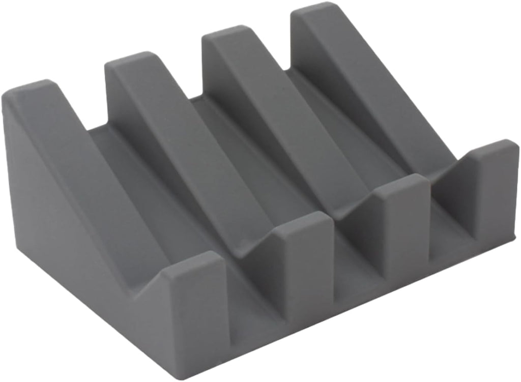 Silicone Soap Dish, Bar Soap Holder for Shower Bathroom, Kitchen, Bathtub, Self Draining Waterfall Drying Tray Keep Soap Bars Dry Clean & Easy Cleaning (Grey)