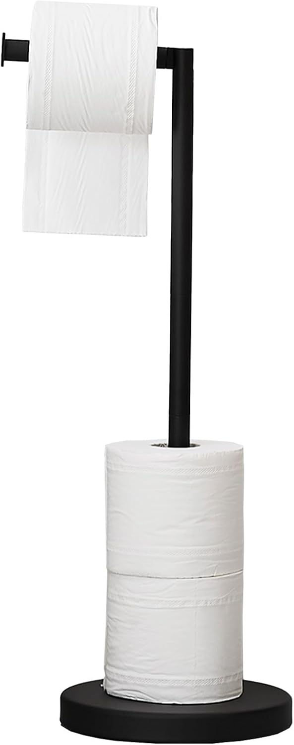 BWE Matte Black Toilet Paper Holder Stand Modern Tissue Roll Holder