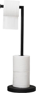 BWE Matte Black Toilet Paper Holder Stand Modern Tissue Roll Holder