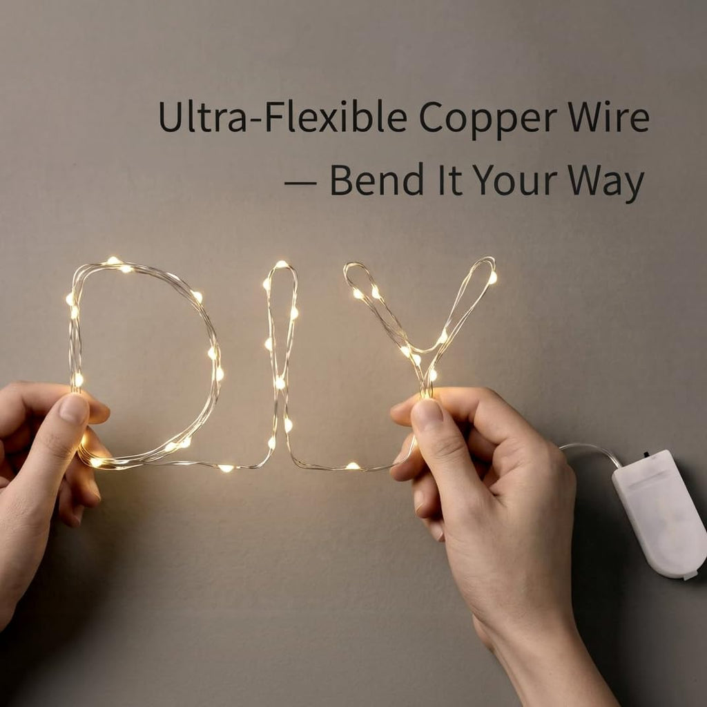 24 Pack Fairy Lights Battery Operated 6.6ft 20 Led Mini String Lights Silver Wire Starry Lights for DIY Wedding Party Festival Halloween Christmas (Warm White)