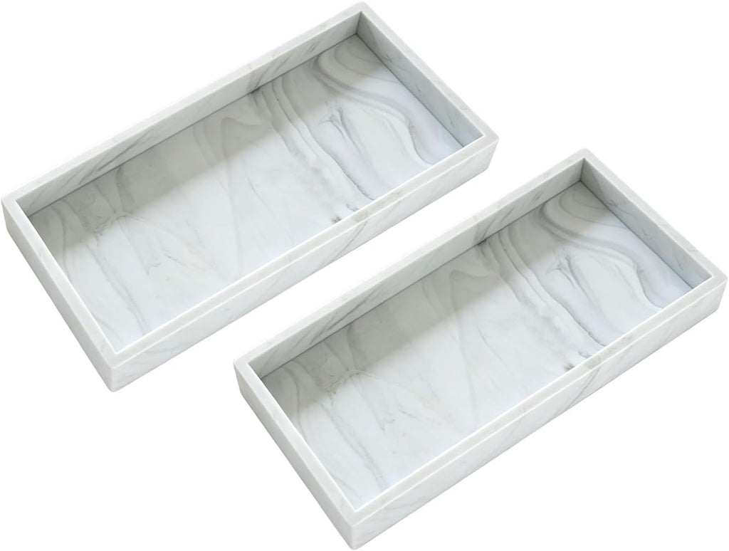 2 Pack Silicone Bathroom Vanity Tray Small 7.8"