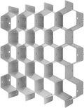 Poeland Drawer Divider Organizer Adjustable DIY Grid Honeycomb Drawer Divider for Underwear Belt Scarf Socks Gray