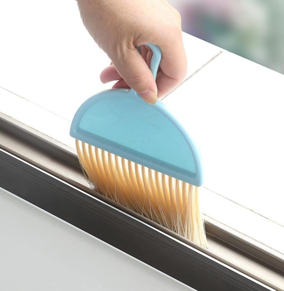 Small Broom and Dustpan Set for Home, Mini Clean Brush with Dust Pans Cute Hand Broom Brush Dust Pan with Hanger Hole, Small Cleaning Brush Set for Desktop Computer Table Keyboard (blue-1pc)