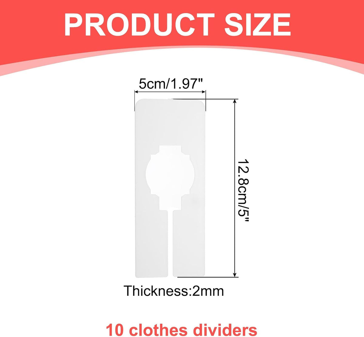 uxcell 10Pcs Clothes Dividers Rectangle Closet Rack Dividers White