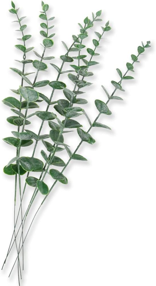 Sivya 6Pcs Artificial Eucalyptus Stems Faux Eucalyptus Stems, Artificial Eucalyptus Leaves for Vase Wedding Bouquet Centerpiece Home Decor