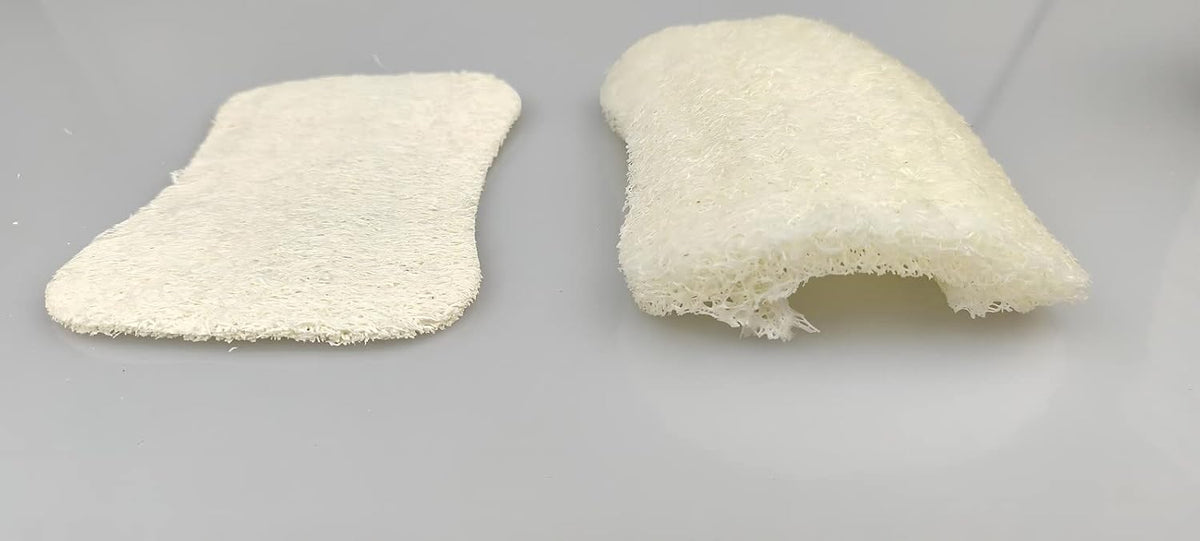 50 Pack Natural Loofah Dish Sponge, Multipurpose Non-Scratch Luffa Kitchen Scrub Pad for Cleaning Kitchen, Bathroom, and Household