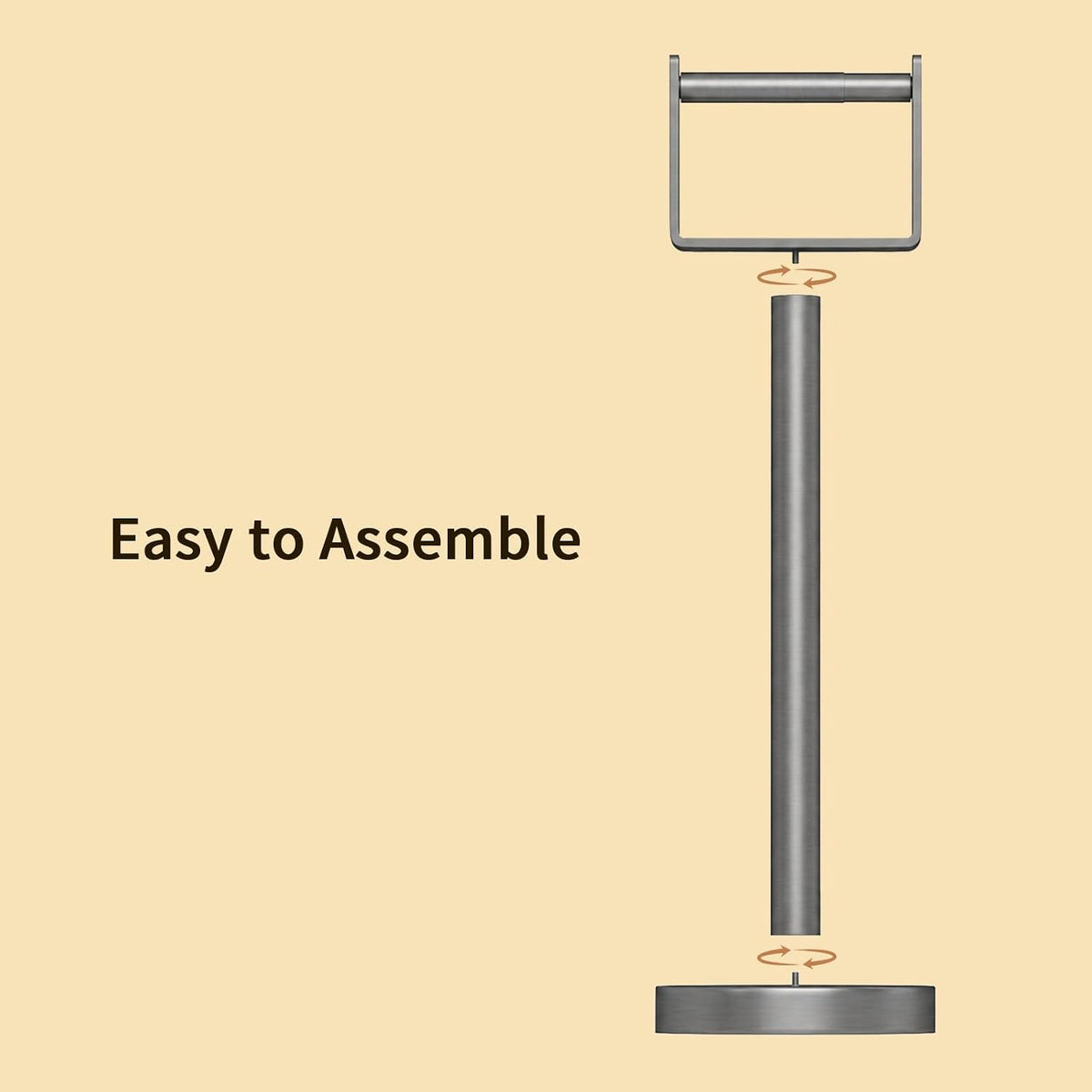 YUMORE Toilet Paper Holder Stand, Extra-Weighted Base, Brushed Graphite