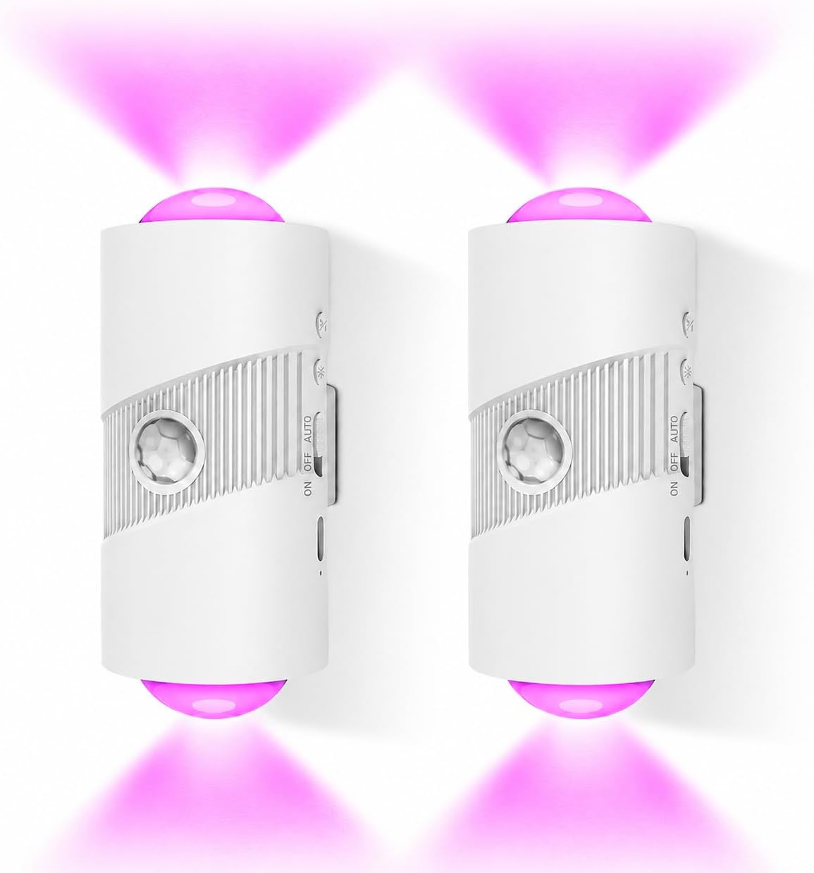 2 Pack Motion Sensor Night Lights, 8 Colors, 4 Brightness Levels