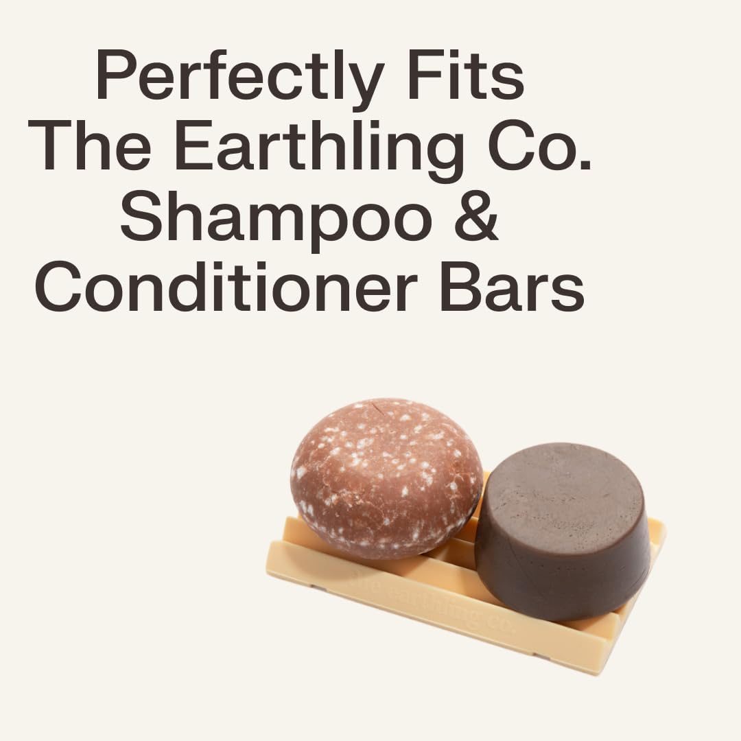 The Earthling Co. Self Draining Soap Dish Silicone Soap Holder to Prevent Mushy Bars and Extend Bar Life, Shampoo and Conditioner Bar Tray for Bathroom, Shower, Countertops (Large Dish)