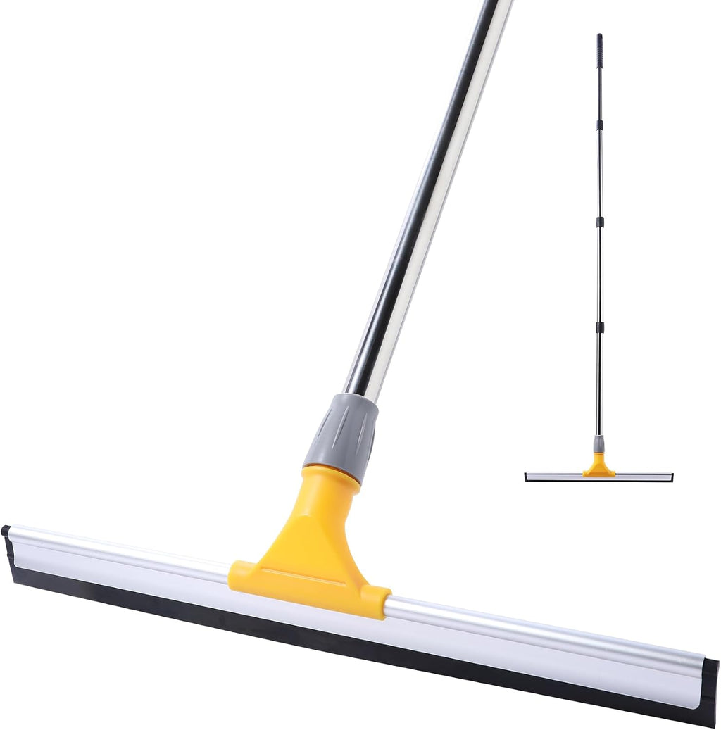 Yocada Rubber Floor Squeegee 17.7" TPR Blade Scrubber Broom 61.8inch Pole