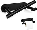 Self Adhesive or Screw in Black Toilet Paper Holder Wall Mount for Bathroom