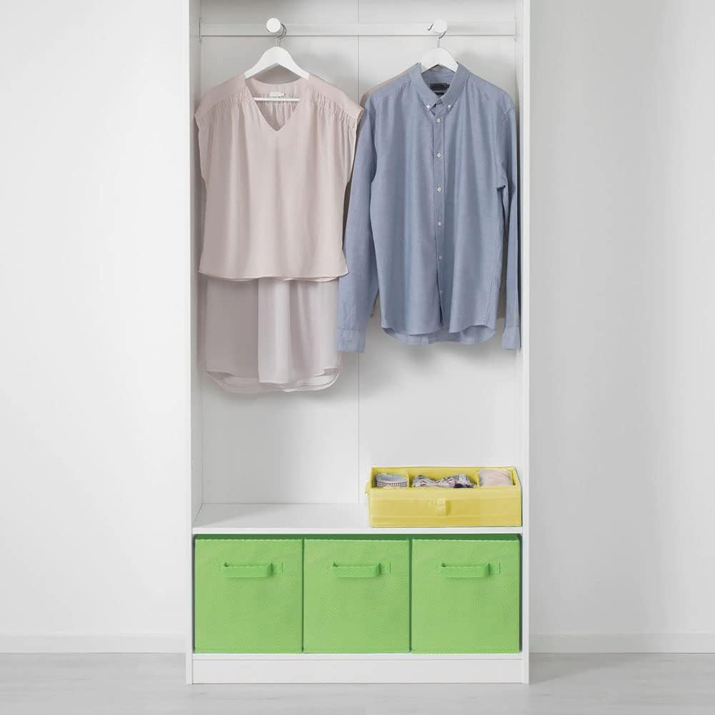 PowerKing Collapsible Storage Cubes, Farbic Storage Bins, Green, 2 Pack
