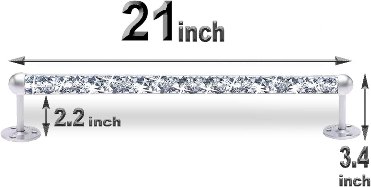 Meetart Crushed Diamond Glass Towel Bar for Bathroom,Set of 2 Towel Rods Wall-Mounted ,Towel Racks for Bath Towels,Hand Towels(21”)