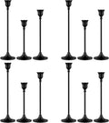 Metal Candle Holders for Candlesticks Taper Candlestick Holders Set Vintage Decorative Centerpiece Candelabra Tall Candle Stands (Matt Black, 4 Sets (12 pcs))
