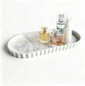 Bathroom Silicone Tray,Vanity Organizer,Kitchen Counter Decor,White Marble