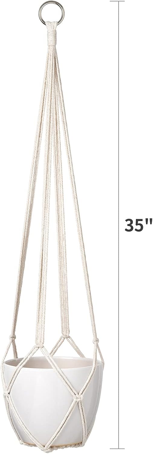 Dahey Macrame Plant Hanger Set of 3 with Hooks Indoor Hanging Planter Basket 35"/29"/23" and Set of 2 Macrame Plant Hanger Indoor Hanging Planter Basket