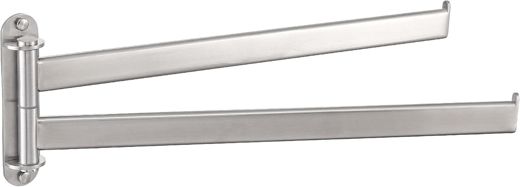 KES Swivel Towel Rack, Wall Mounted 2-Arm, Brushed 18/8 Stainless Steel