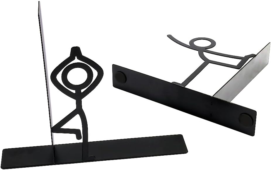 2 Pair Metal Bookends for Shelves Creative Human Figure Decorative Bookends