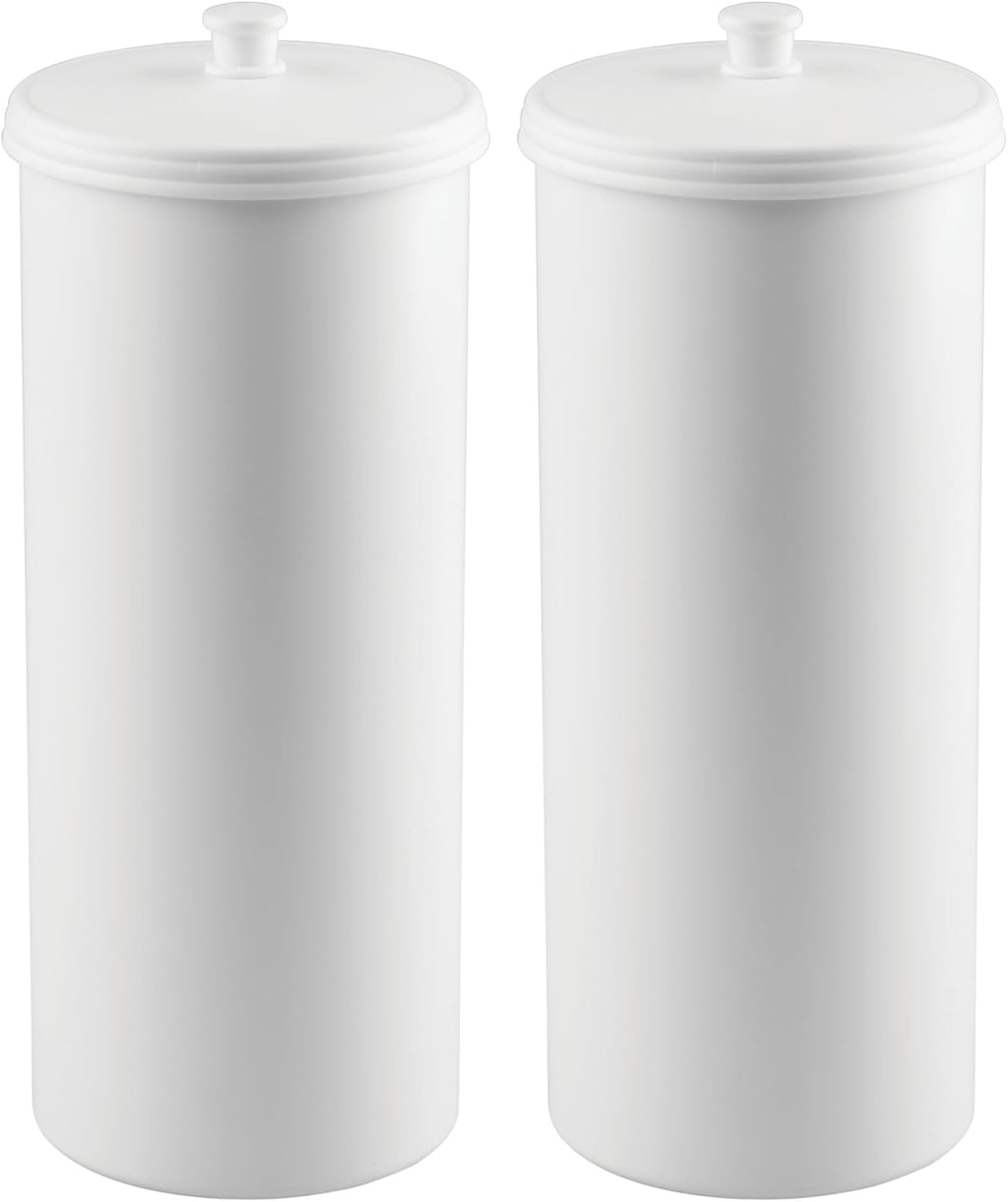 iDesign Freestanding Bathroom Toilet Paper Storage Holder, 2-Pack, White