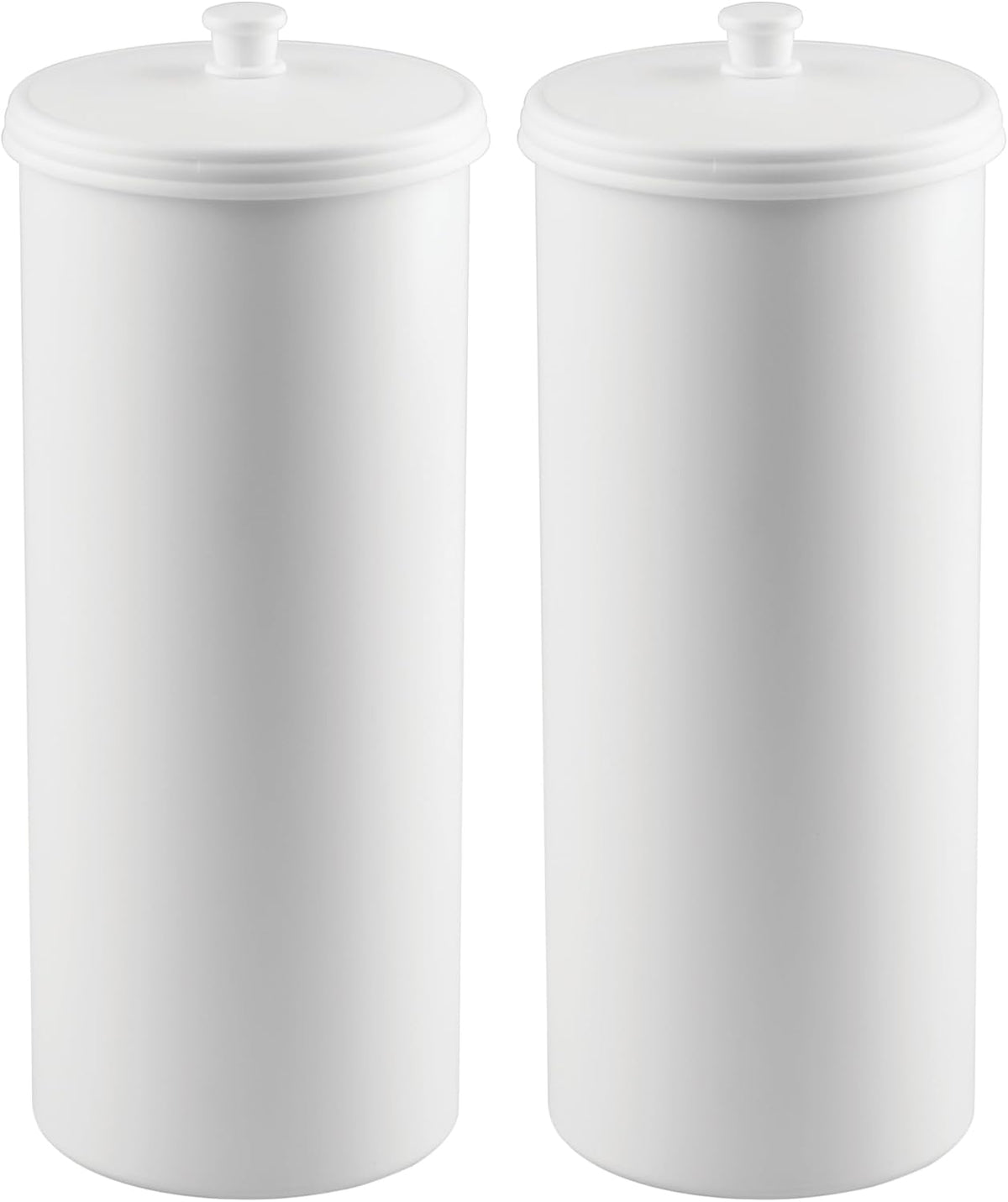 iDesign Freestanding Bathroom Toilet Paper Storage Holder, 2-Pack, White