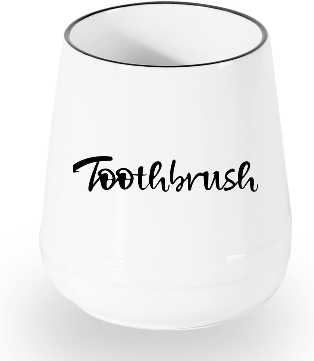 Ceramic Toothbrush, Brushing Holder Easy to Clean (White)
