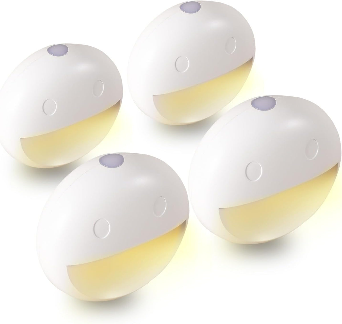 VAVOFO Plug in Night Light, 4 Pack, Smiley Face LED, Daylight White