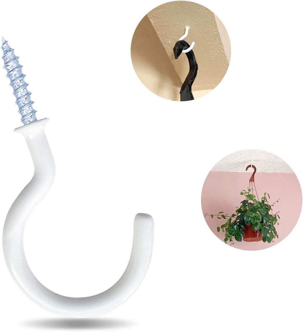 yuntop 12 Pack Vinyl Coated Ceiling Hooks,Screw-in Mug Hooks