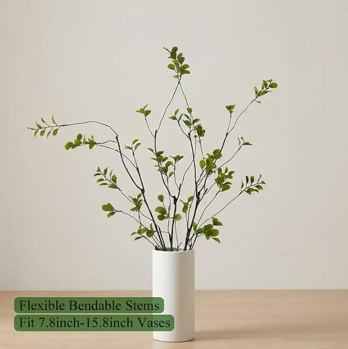 4 Pcs Eucalyptus Stems for Vase, Faux Greenery Branches