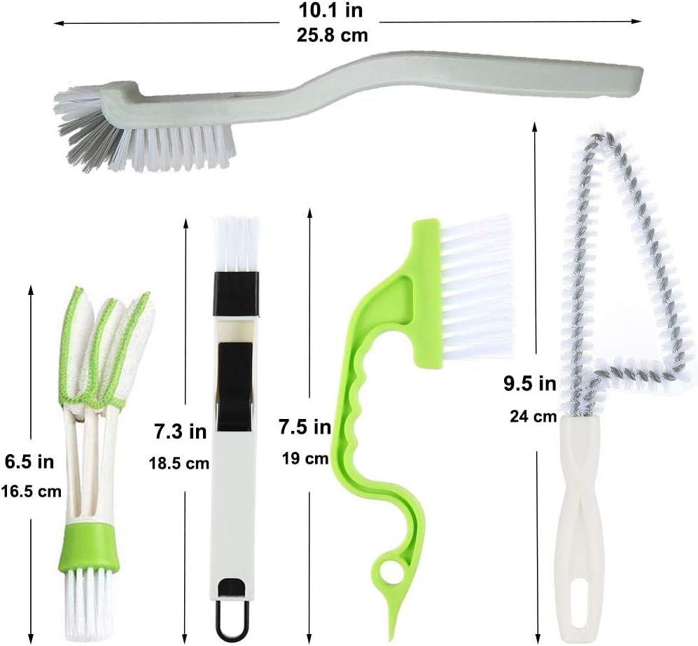 Crevice Cleaning Brush Set, Hard Bristle Grout Scrub Brushes, 5Pcs