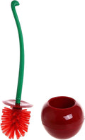 Cherry Toilet Brush with Holder Bowl&Long Handle, Bathroom Cleaning