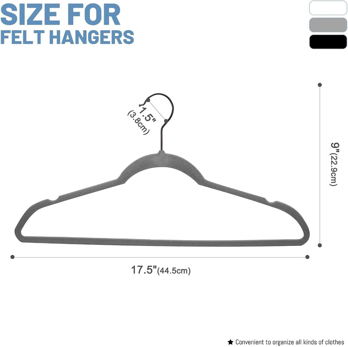 HOUSE DAY Grey Velvet Hangers 60 Pack, Non Slip Felt Hangers, Heavy Duty Velvet Clothes Hanger, Ultra Slim Hanger Space Saving, Perfect for Shirt, Suits, Pants