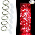 YKB 6 Pack Fairy Lights Battery Operated with 20 Mini LEDs on 6.6FT Copper Wire, Starry String Lights Powered by 2xCR2032(Incl) Batteries, for Wedding Holiday Halloween Christmas Decor Red