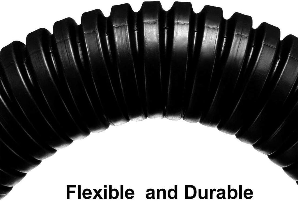 1.6M 0.75inch/20mm Inner Diameter Black Flexible Corrugated Tube Bellows Hose Wire Loom Tubing Wire Conduit – Black