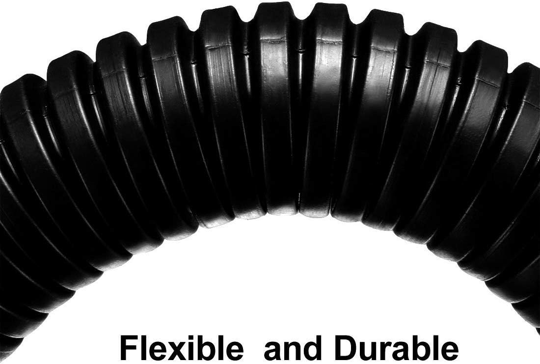 1.6M 0.75inch/20mm Inner Diameter Black Flexible Corrugated Tube Bellows Hose Wire Loom Tubing Wire Conduit – Black
