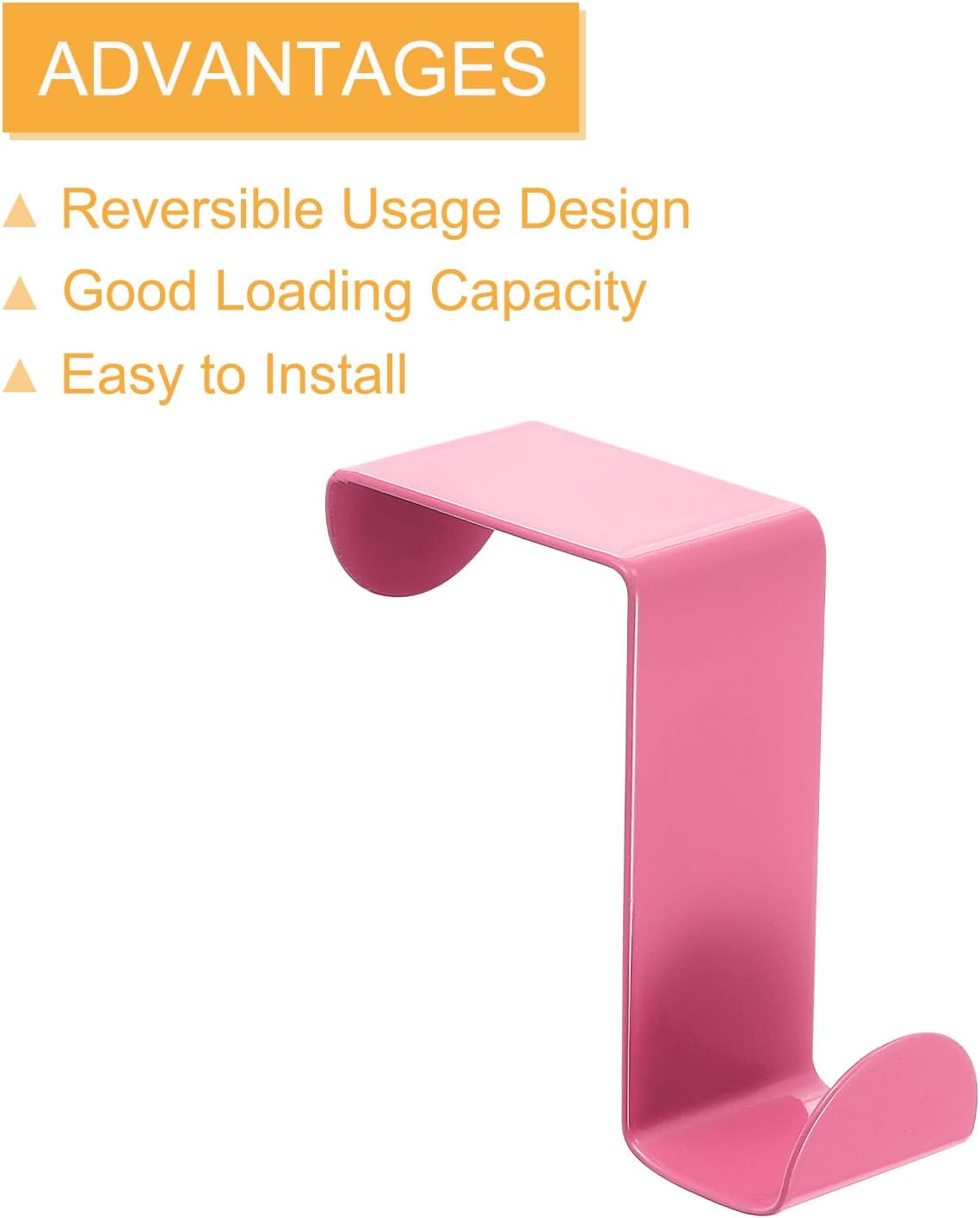 uxcell Over The Door Hooks,8pcs - Stainless Steel Door Hangers Hooks, S-Shaped Double Hooks for Hanging Clothes, Hats, Towels (Pink)