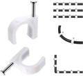 Abnii Cable Nails Clips, 100 Pcs, 8mm, Wire Wall Clips, White