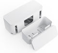 Cord Organizer Box, Cable Hider for Power Strips, Surge Protector, Extension Cord and Wire Management, Cable Management Box (2PCS/Large and Medium Size/White)