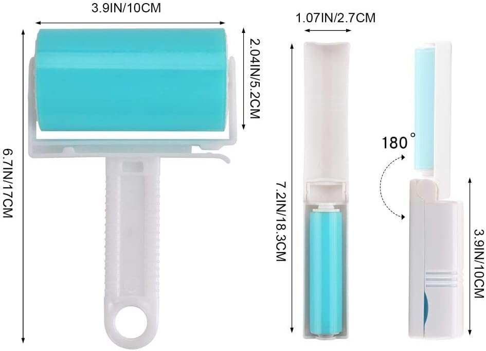 NUOBUT Reusable Sticky Lint Roller, 2 Large & 2 Mini, 4 Pack