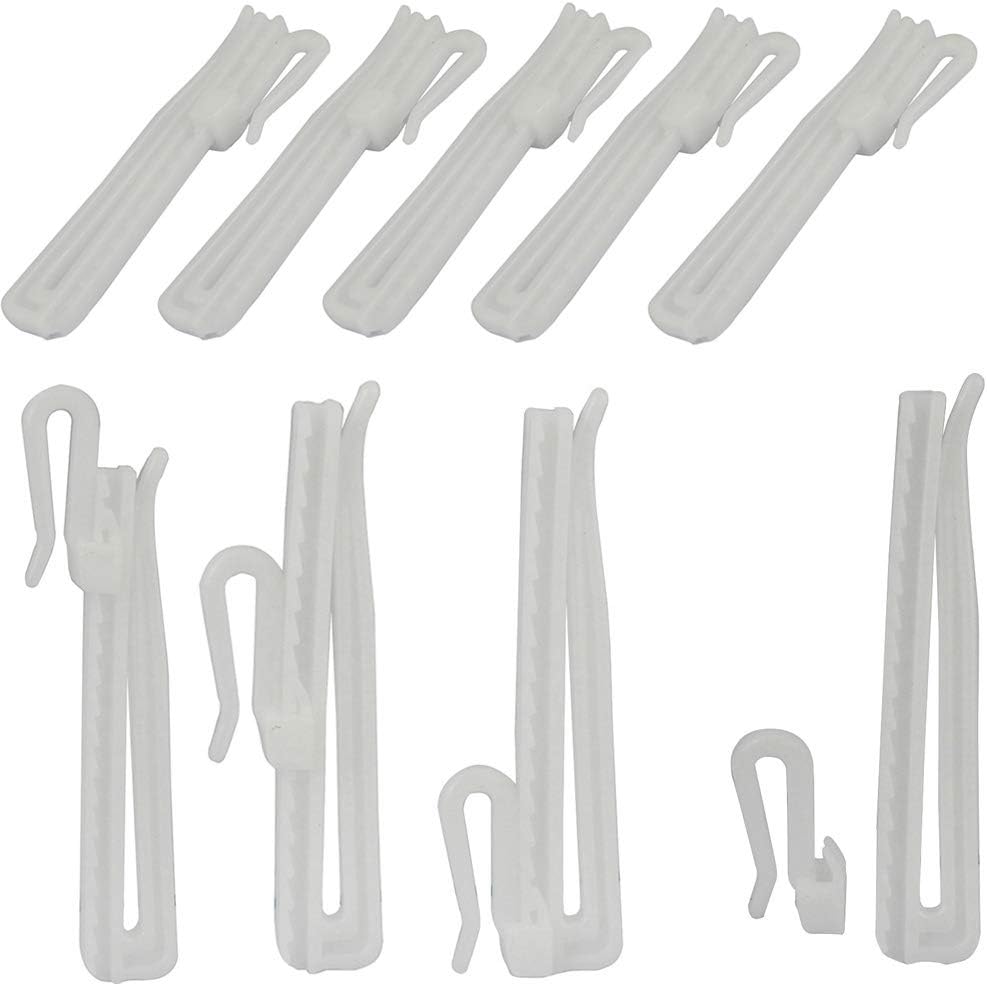 Adjustable Pinch Pleat Curtain Clip Hooks, 30 Pack Drapes Hooks