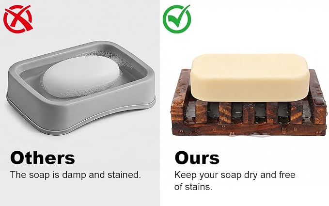 30Pack Wooden Soap Dish Holder Saver Tray Set for Shower Bathroom Kitchen