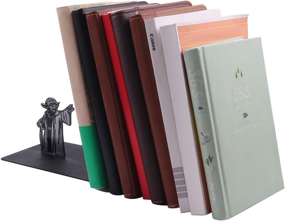 Premium Heavy-Duty Metal Bookend - Black L-Shaped Book End