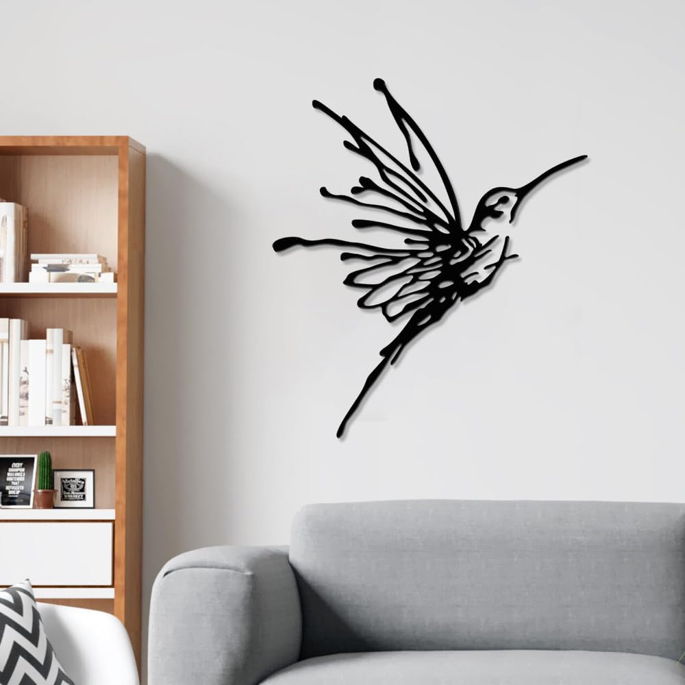 XORT 3D Hummingbird Metal Wall Art, Outdoor Decor Sculpture Sign