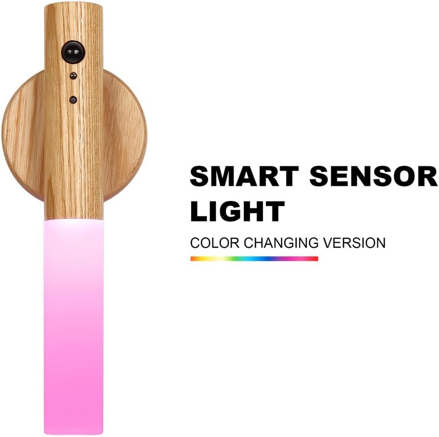 LANDGOO Wooden Motion Sensor Multicolor Night Lights,