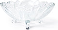 MIMMU Glass Fruit Bowl 9" Wavy Edge Pedestal Serving Bowl Kitchen Decor