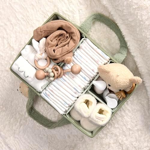 PeraBella Diaper Caddy Organizer for Changing Table, Storage Basket for Wipes, Gift for Baby Shower, Car Organizer, Nursery Organizer, Portable Storage (Pack of 2)