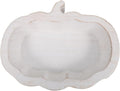 SHOWERORO Pumpkin Shaped Wooden Dessert Bowl 7.67 Inch Fruit Serving Plate for Snacks Storage Home Kitchen Dining