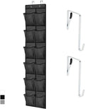 GORILLA GRIP Over the Door Shoe Organizer, 12 Large Pockets, Black